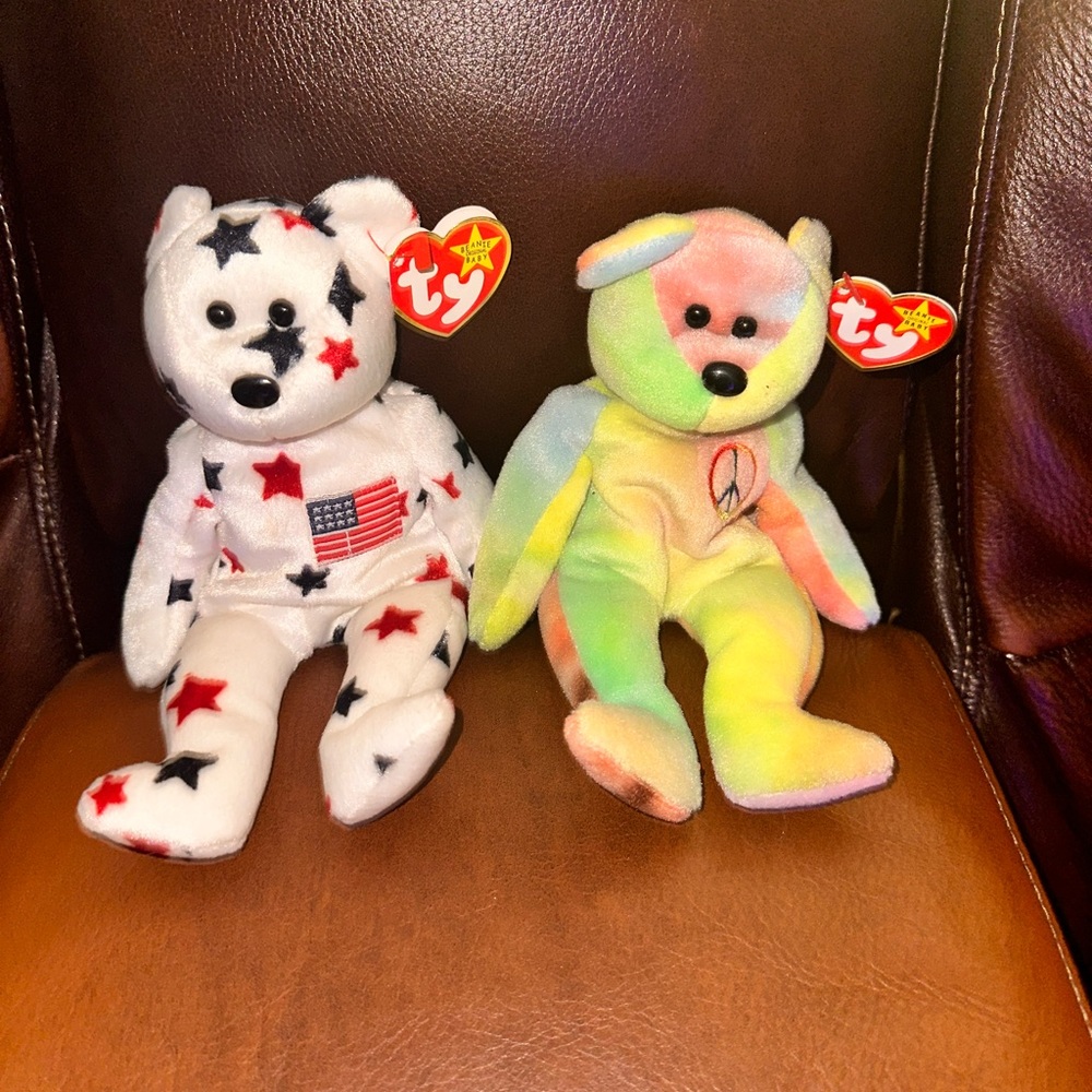 “Glory” and “Peace” Rare find beanie babies